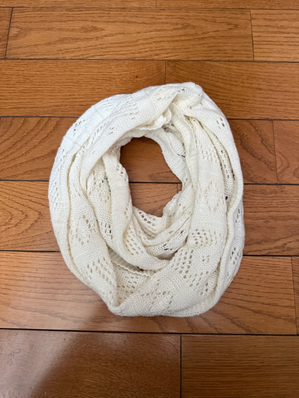 Forever 21 Cream Open-Knit Infinity Scarf